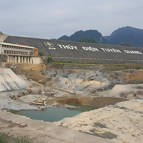 Gia cố hạ lưu công trình Thủy điện Tuyên Quang sau mùa lũ 2025