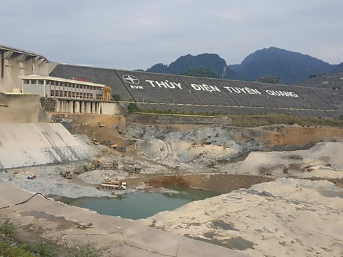 Gia cố hạ lưu công trình Thủy điện Tuyên Quang sau mùa lũ 2025